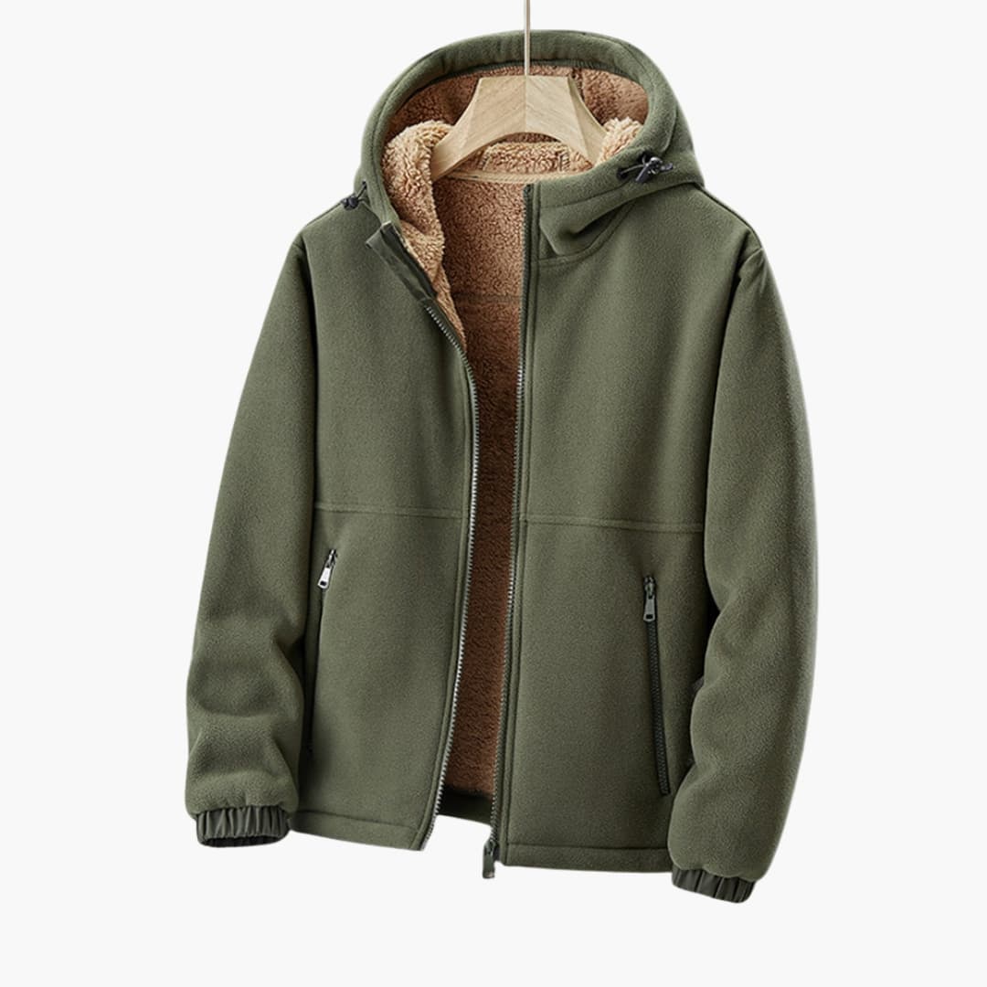 Men's zip-up hoodie Jacke with sherpa lining