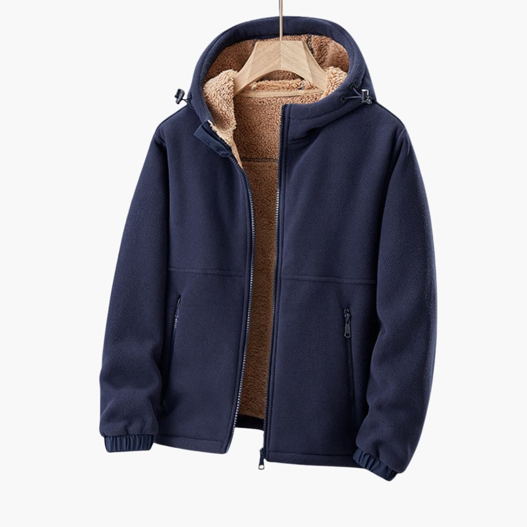 Men's zip-up hoodie Jacke with sherpa lining