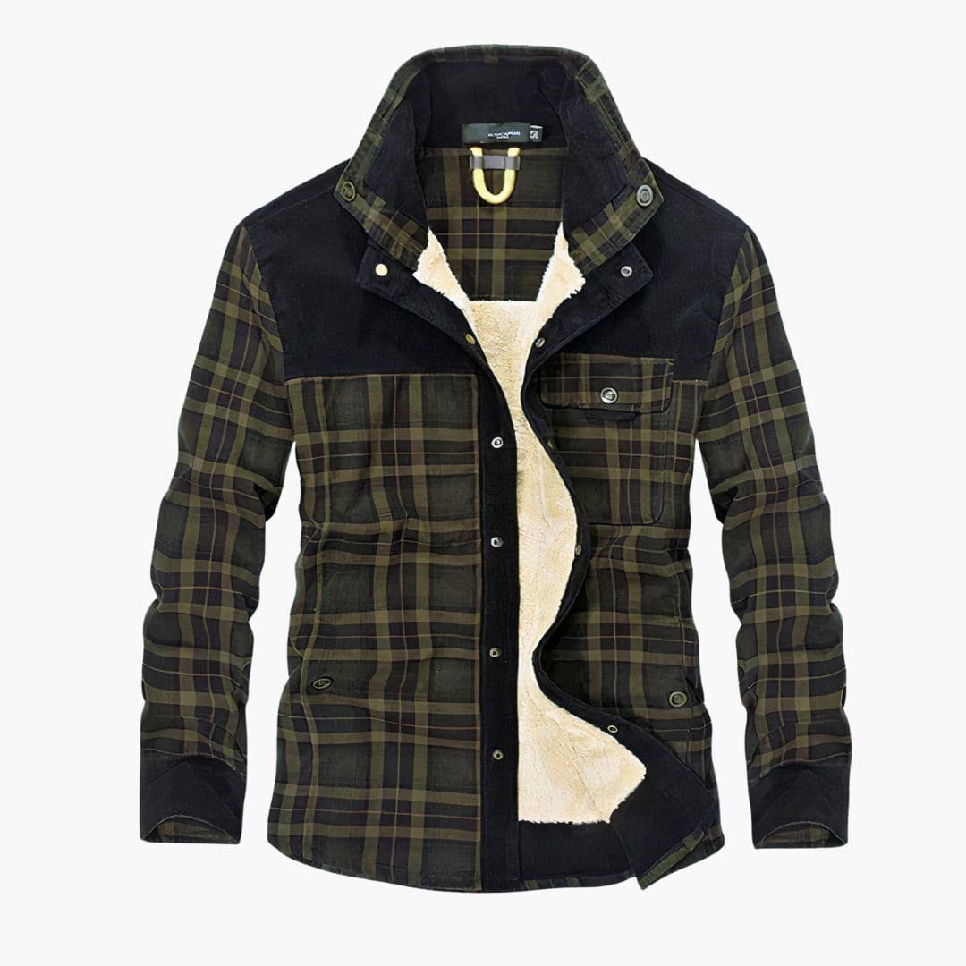 Men's plaid Jacke with button closure