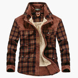 Men's plaid Jacke with button closure
