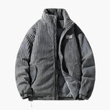Men's ribbed surface Jacke with zip closure and stand-up collar