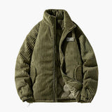 Men's ribbed surface Jacke with zip closure and stand-up collar