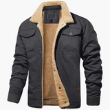Men's Jacke with sherpa lining and front button closure