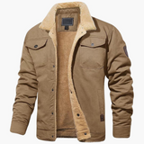 Men's Jacke with sherpa lining and front button closure