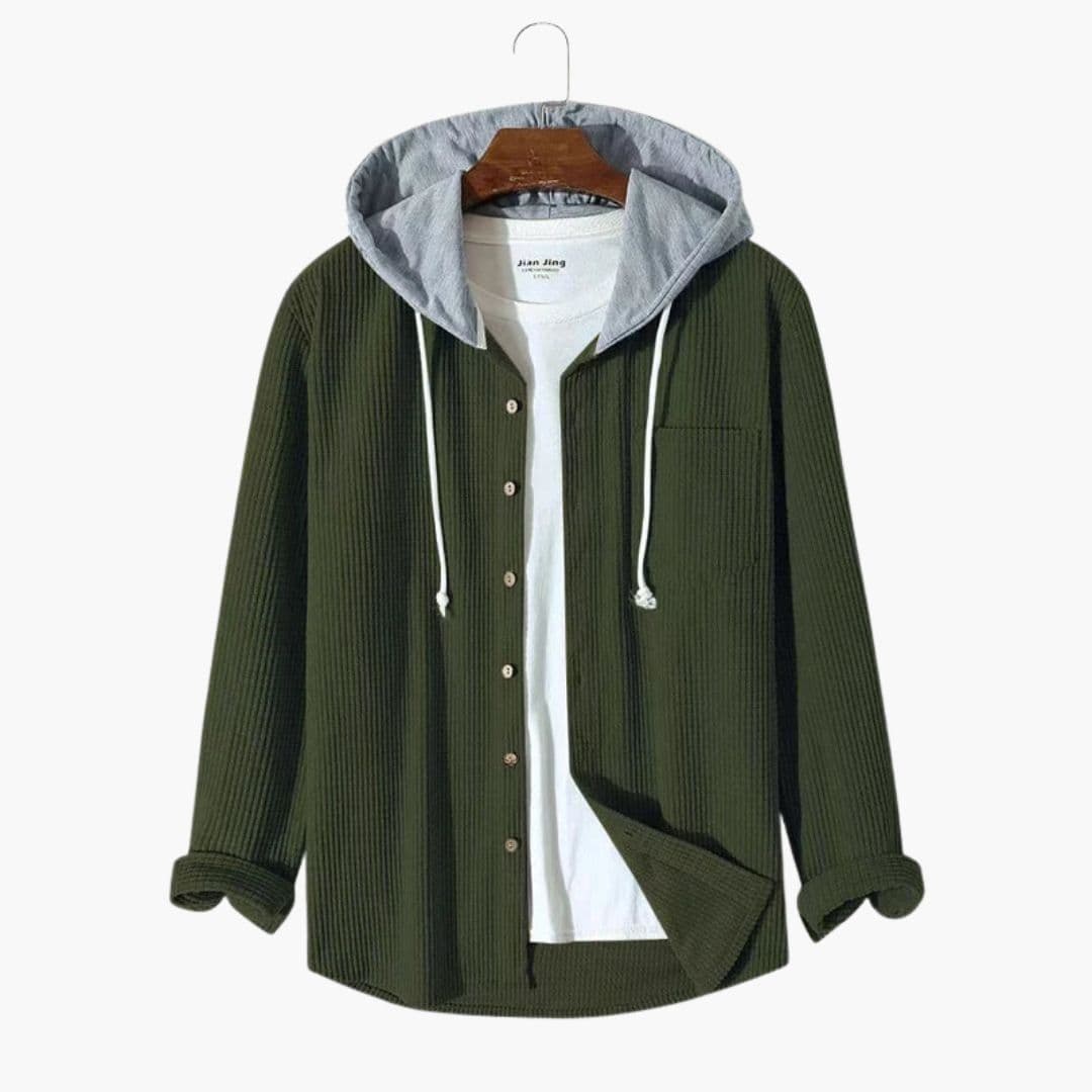 Men's corduroy Jacke with hood