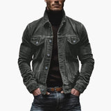 Men's corduroy Jacke with button closure