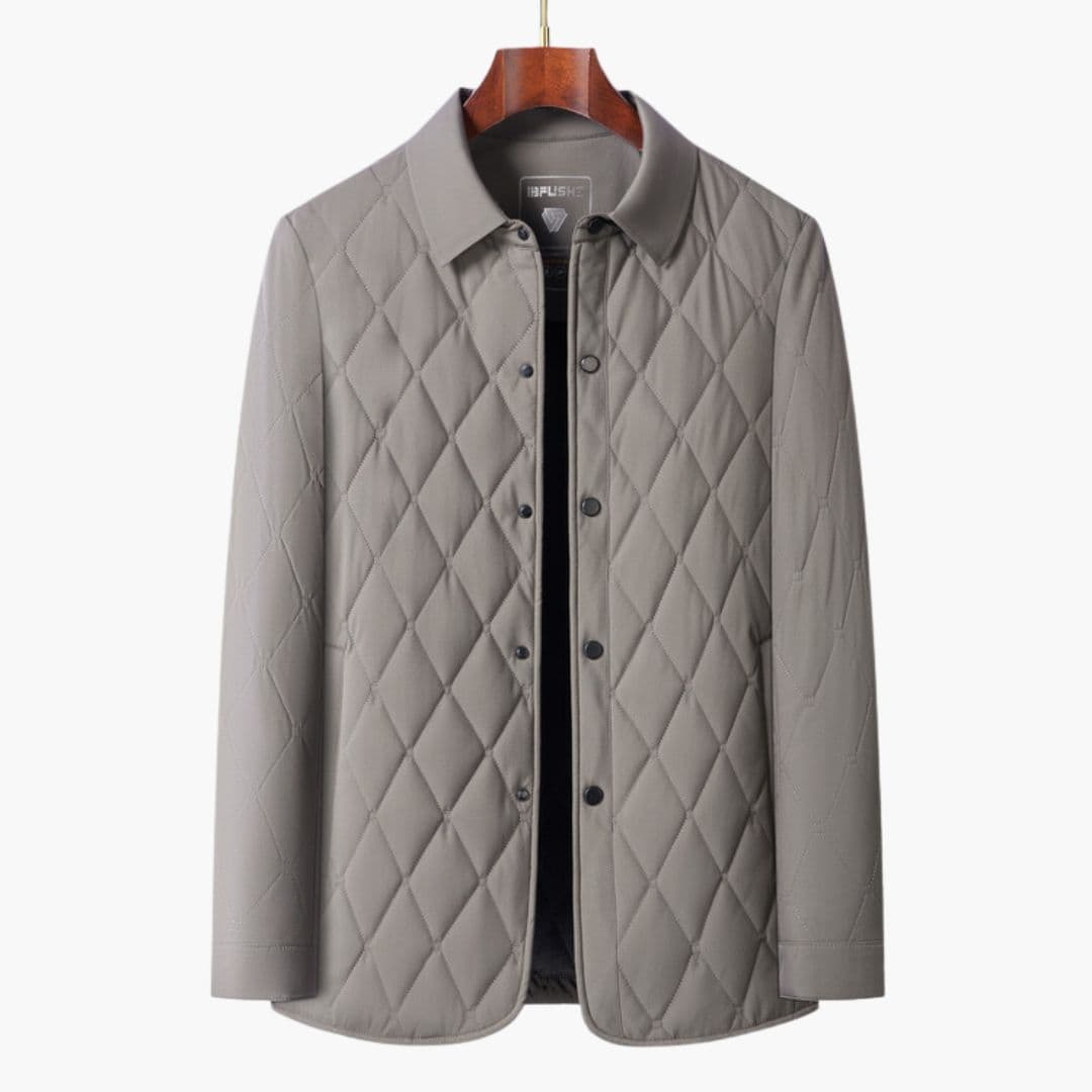 Men's quilted Jacke with shirt collar