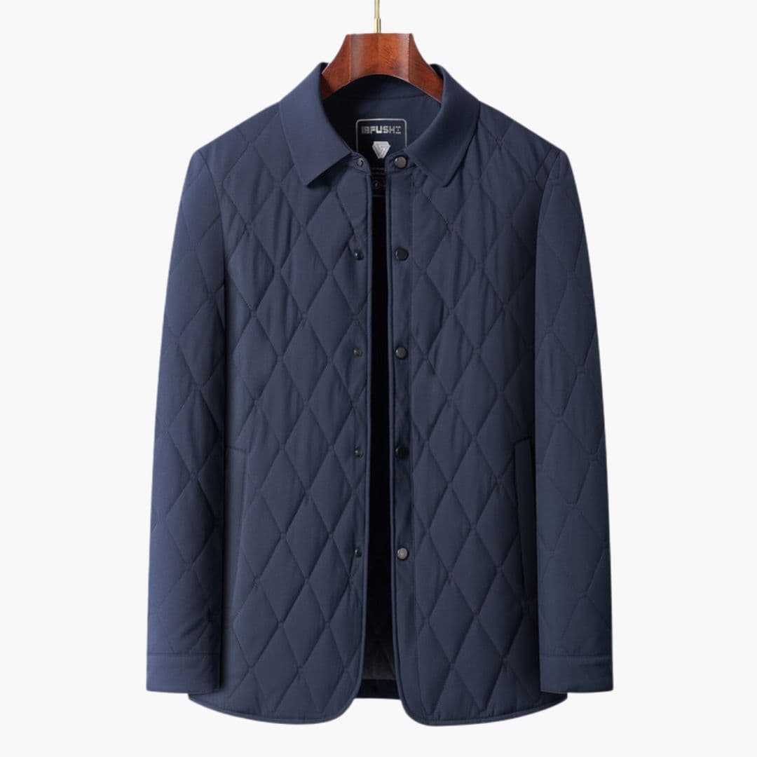 Men's quilted Jacke with shirt collar