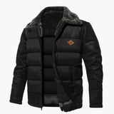 Men's quilted Jacke with faux fur collar