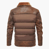 Men's quilted Jacke with faux fur collar