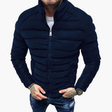 Men's quilted fitted Jacke with stand-up collar