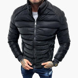 Men's quilted fitted Jacke with stand-up collar