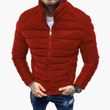 Men's quilted fitted Jacke with stand-up collar