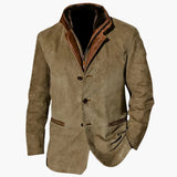 Men's retro style Jacke with button closure and contrasting collar