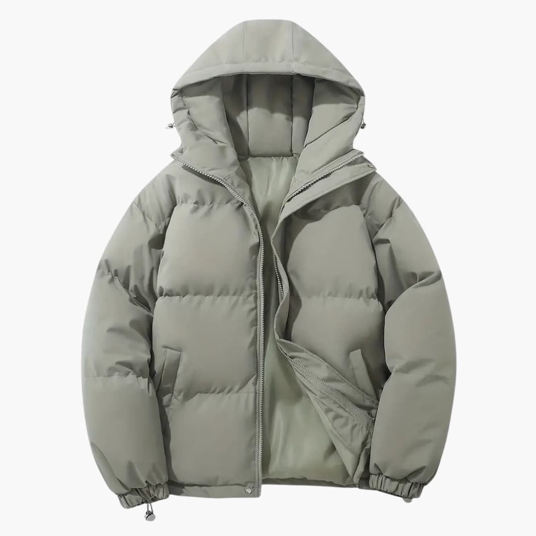 Men's quilted Jacke with hood and zip closure