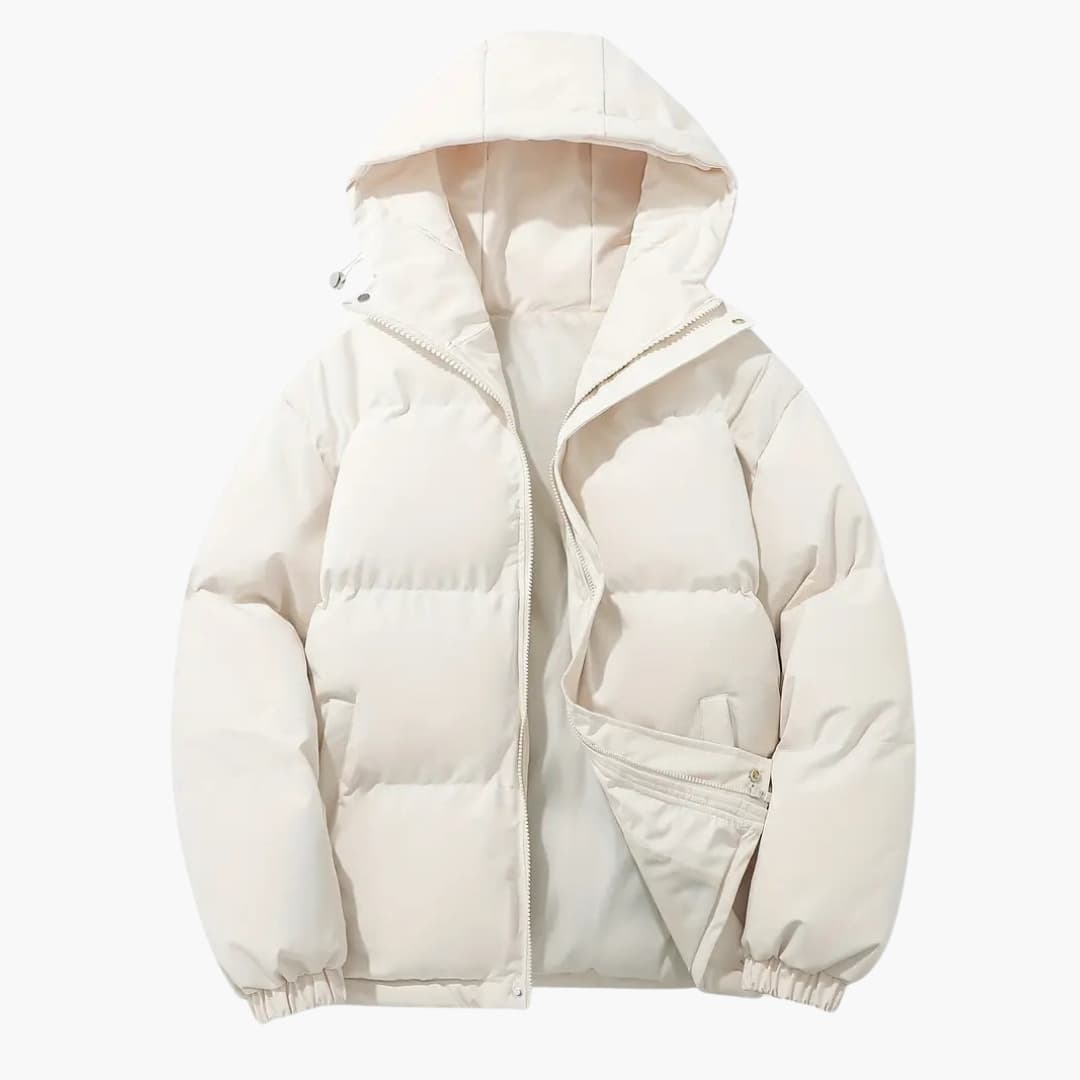 Men's quilted Jacke with hood and zip closure