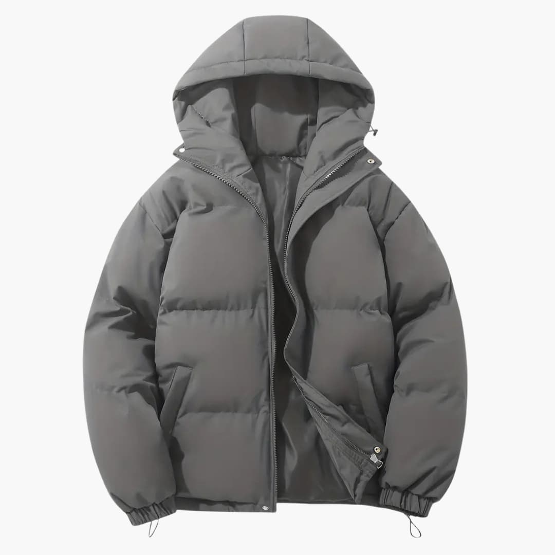 Men's quilted Jacke with hood and zip closure