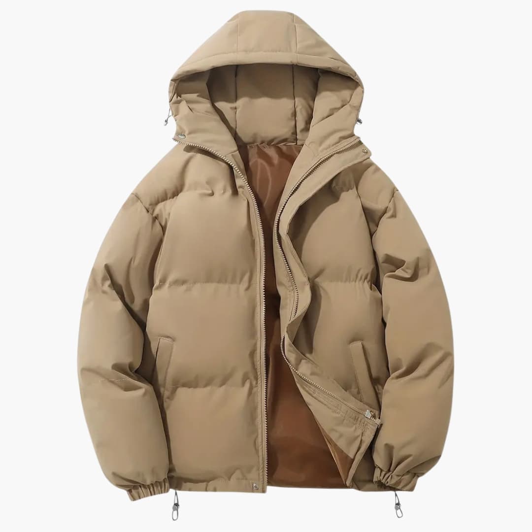 Men's quilted Jacke with hood and zip closure