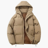 Men's quilted Jacke with hood and zip closure