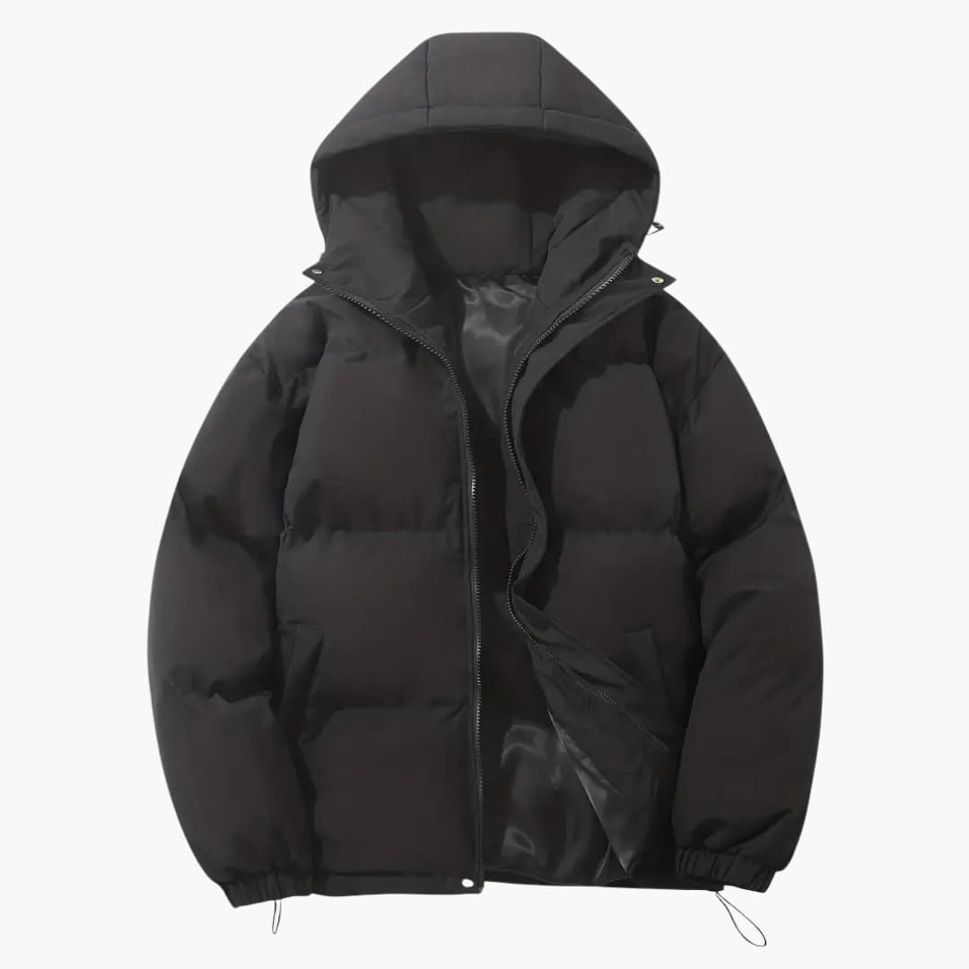 Men's quilted Jacke with hood and zip closure