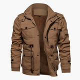 Men's tactical Jacke with hood and multiple pockets