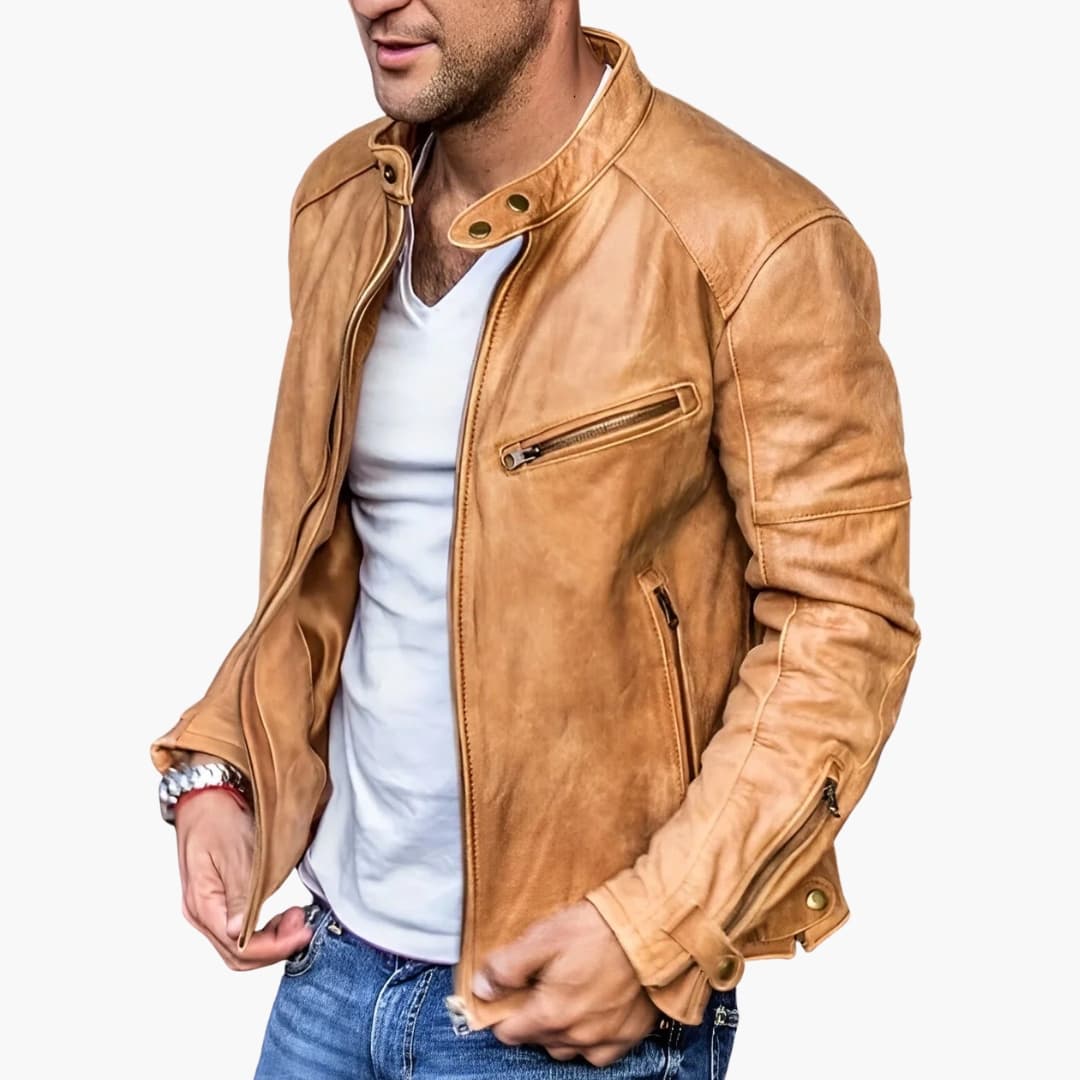 Men's zip-up Jacke with stand-up collar