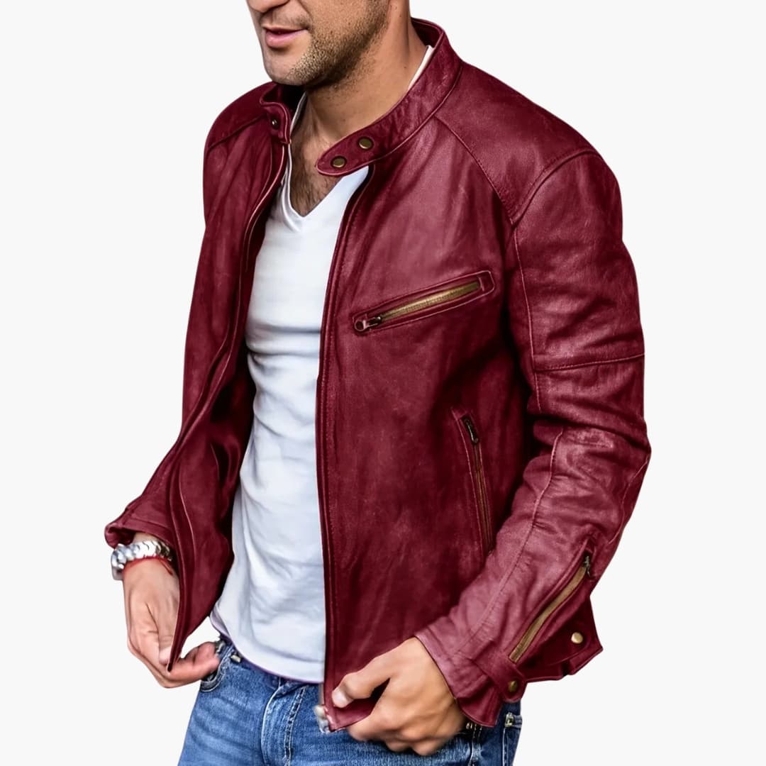 Men's zip-up Jacke with stand-up collar
