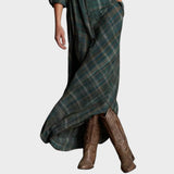 EMMA | Long Checkered Coat with Revers