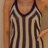 Soleil Stripe Crochet Maxi Kleid