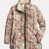 Pauline | Gesteppte Jacke mit Terrakotta-Karo – Terrakotta-Karo
