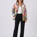 Gesteppte Jacke mit Wiesenblumen – Mehrfarbig
